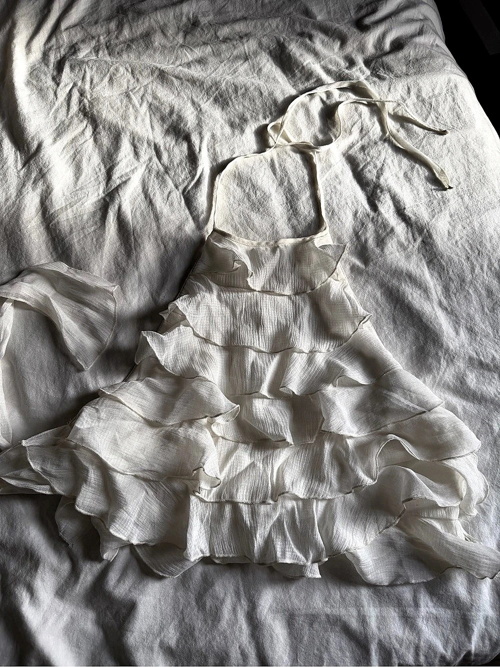 Zara White Ruffle Camisole